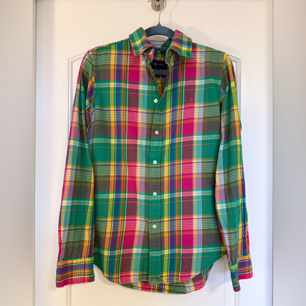 Ralph Lauren Georgia 100% cotton plaid cottagecore grunge size medium